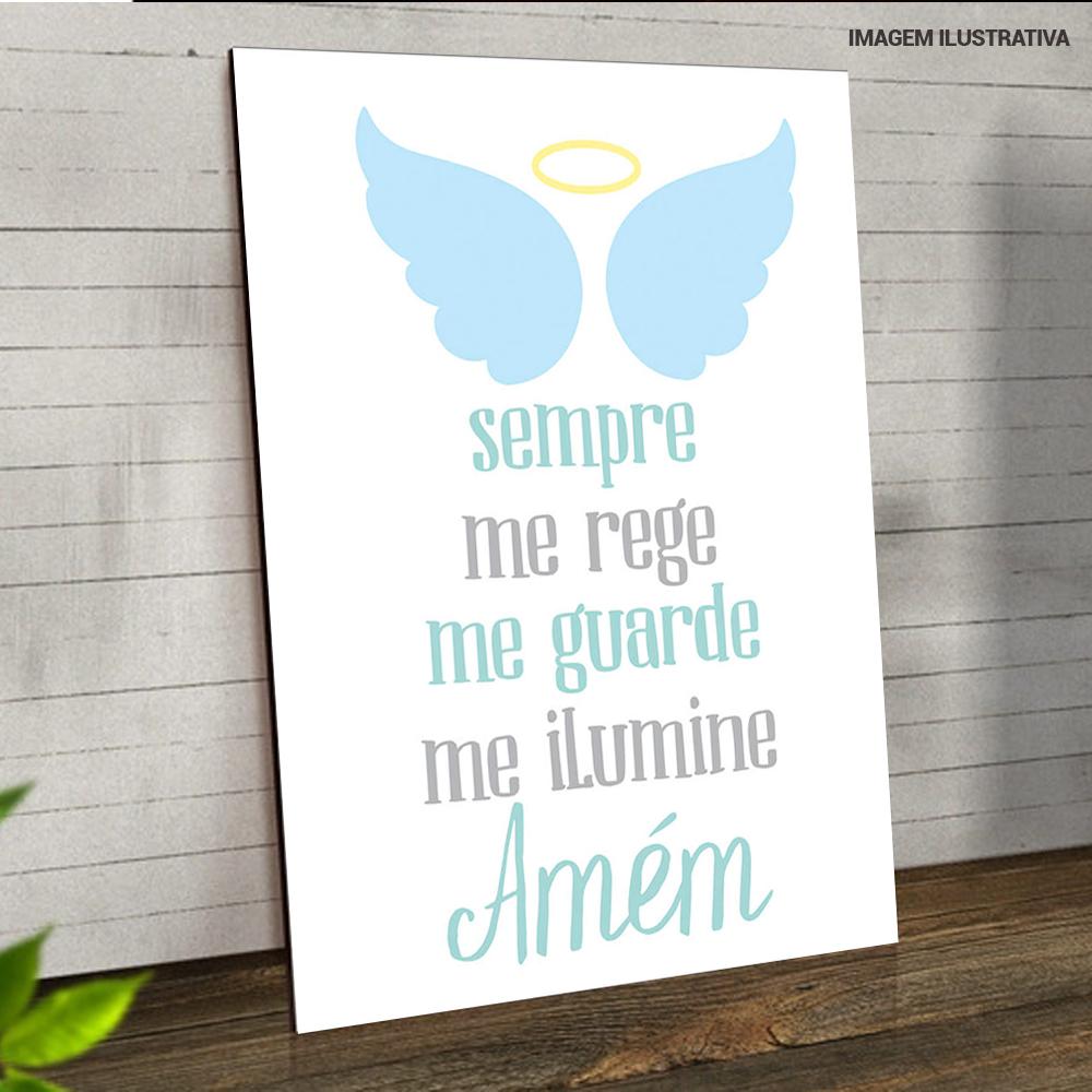 Placa decorativa MDF 24x19cm frase sempre me rege me guarde