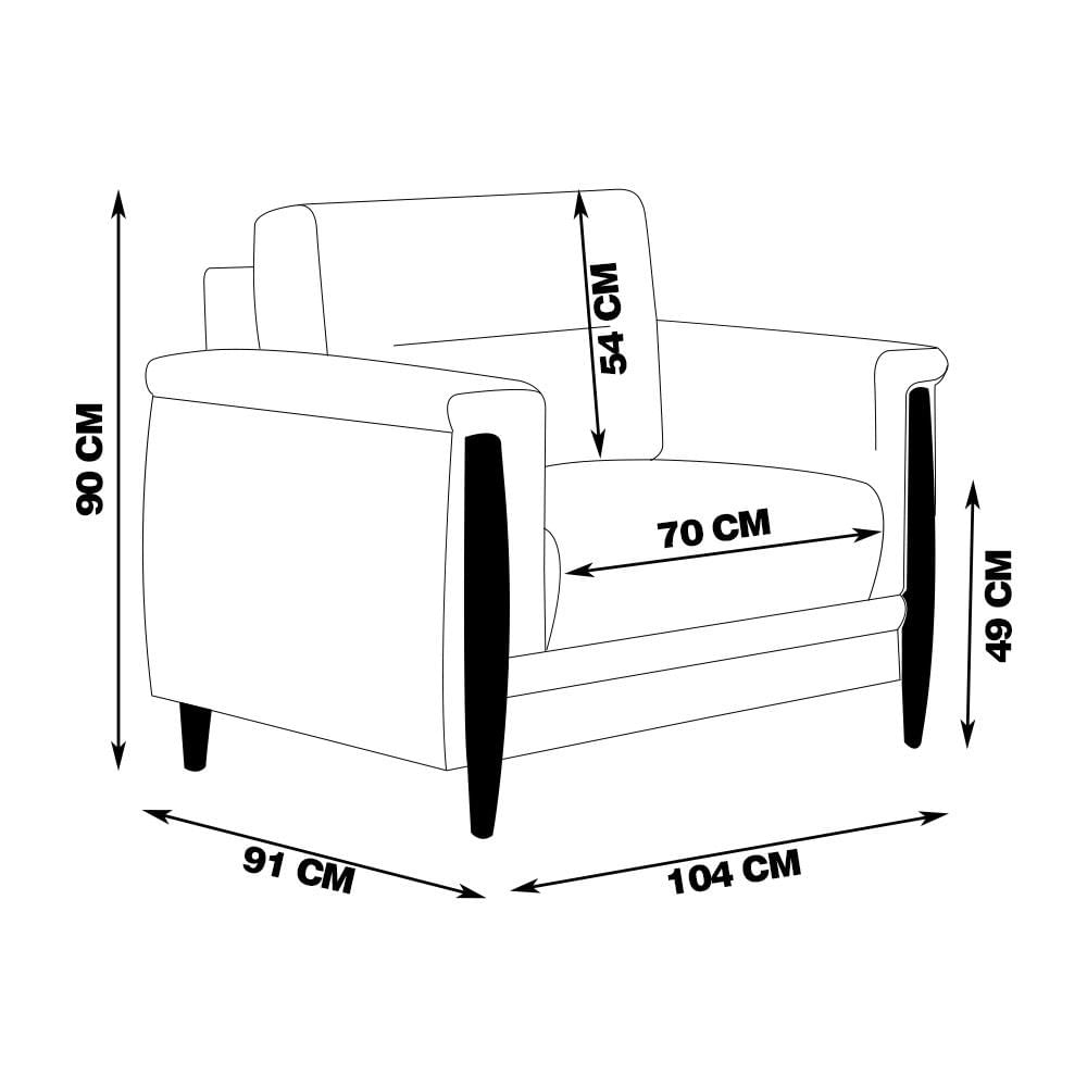 Standard Dimensions Single Seater Sofa | Baci Living Room