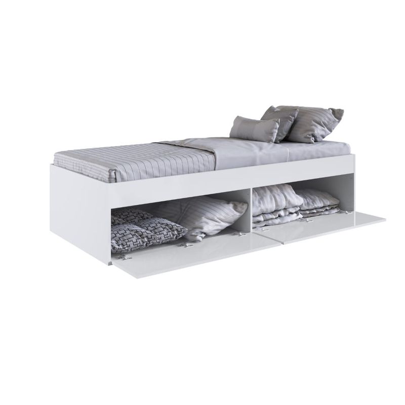 Quarto Juvenil com Cama, Guarda Roupas e Mesa de Cabeceira Tókio ART Branco  - Cassol Centerlar