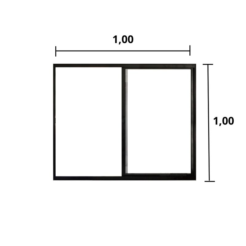 Janela-de-Correr-2-Folhas-S--Grade-Aluminio-Preto-1.00-x-1.00---Hale