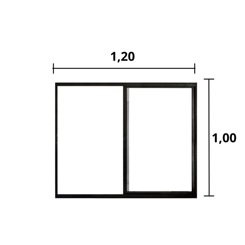 Janela-de-Correr-2-Folhas-S--Grade-Aluminio-Preto-1.00-x-1.20---Hale