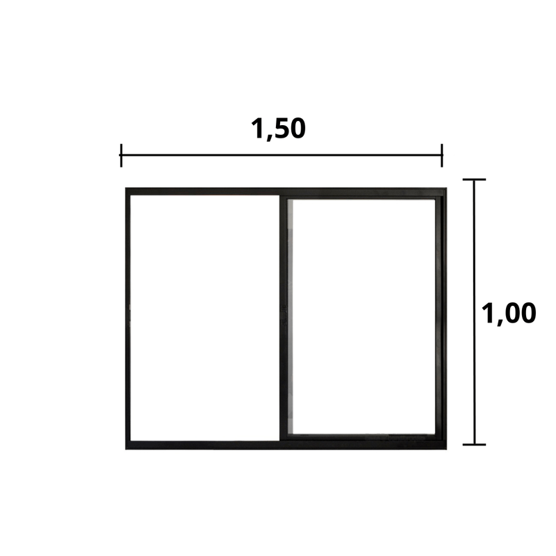 Janela-de-Correr-2-Folhas-S--Grade-Aluminio-Preto-1.00-x-1.50---Hale