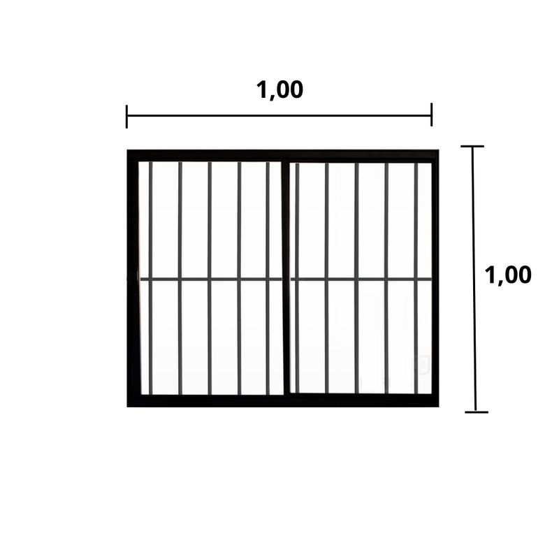 Janela-de-Correr-2-Folhas-C--Grade-Aluminio-Preto-1.00-x-1.00---Hale