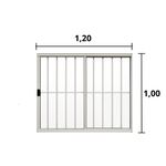 Janela-de-Correr-2-Folhas-C-Grade-Aluminio-Brilhante-1.00-x-1.20---Hale
