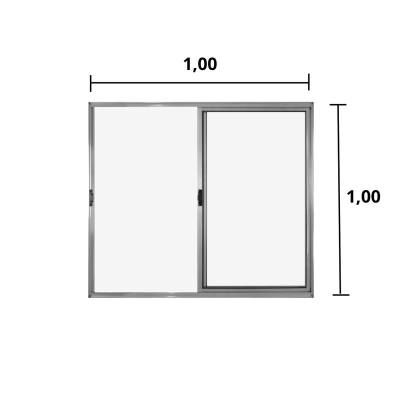 Janela-de-Correr-2-Folhas-S-Grade-Aluminio-Brilhante-1.00-x-1.00---Hale