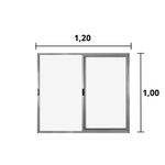 Janela-de-Correr-2-Folhas-S-Grade-Aluminio-Brilhante--1.00-x-1.20---Hale