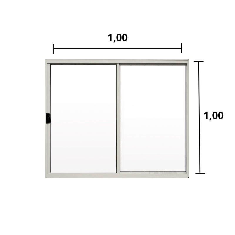 Janela-de-Correr-2-Folhas-S-Grade-Aluminio-Branco-1.00-x-1.00---Hale