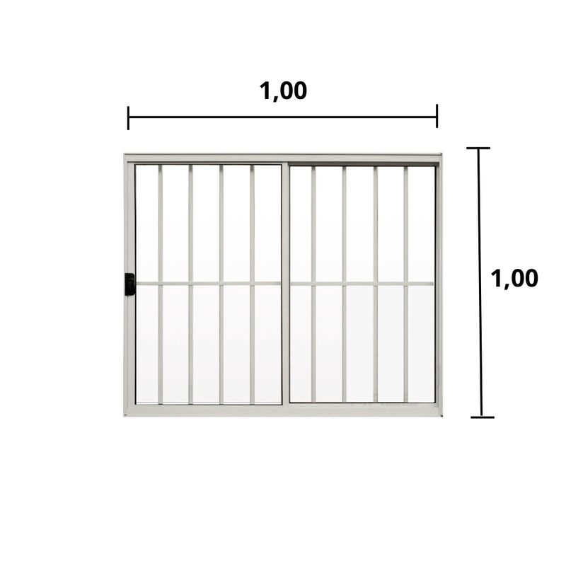Janela-de-Correr-2-Folhas-C-Grade-Aluminio-Branco-1.00-x-1.00---Hale