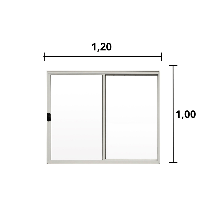 Janela-de-Correr-2-Folhas-S-Grade-Aluminio-Branco-1.00-x-1.20---Hale