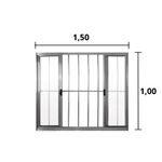 Janela-de-Correr-4-Folhas-C-Grade-Aluminio-Brilhante-1.00-x-1.50---Hale