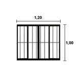 Janela-de-Correr-4-Folhas-C--Grade-Aluminio-Preto-1.00-X-1.00---Hale