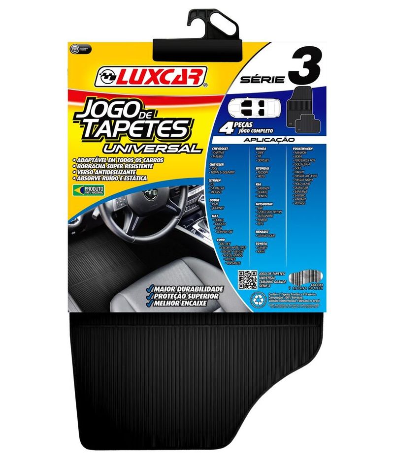 Tapete para Carro Universal Luxcar Série 3 - 4 Peças - Acessórios