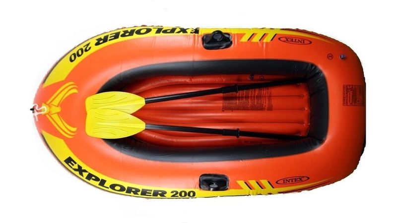Bote Inflavel de cor laranja e detalhes em amarelo