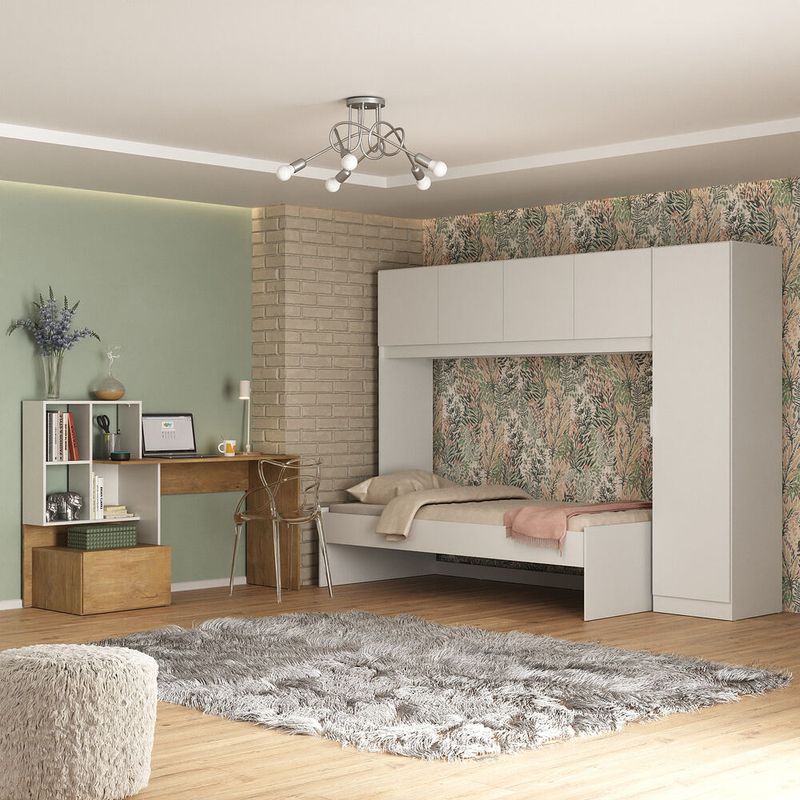 Conjunto-Quarto-Cama-de-Solteiro-com-Guarda-Roupas-e-Escrivaninha-Multimoveis-MP4123
