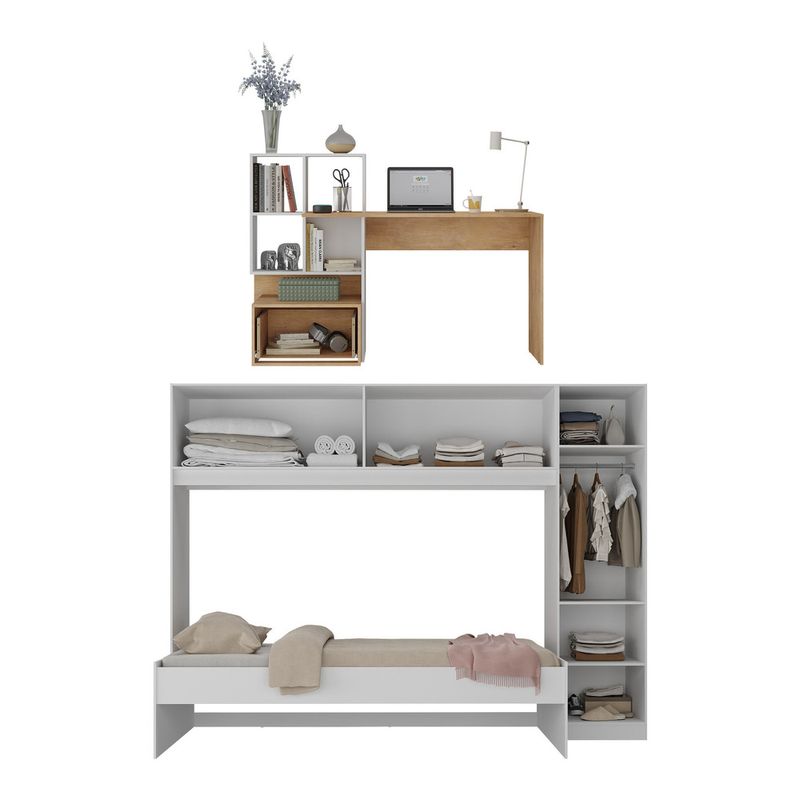 Conjunto-Quarto-Cama-de-Solteiro-com-Guarda-Roupas-e-Escrivaninha-Multimoveis-MP4123
