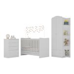 Quarto-Infantil-Completo-Joao-e-Maria-com-berco-4-em-1---Roupeiro-e-comoda-Branco