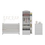 Quarto-Infantil-Completo-Joao-e-Maria-com-berco-4-em-1---Roupeiro-e-comoda-Branco