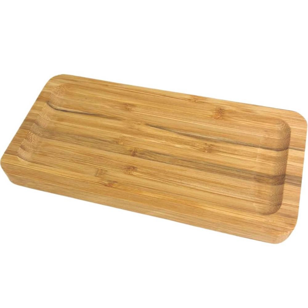 20 Bandejas de Bambu Retangular para Cozinha 20x10cm Petisqueiras Multiuso Hire Lyor
