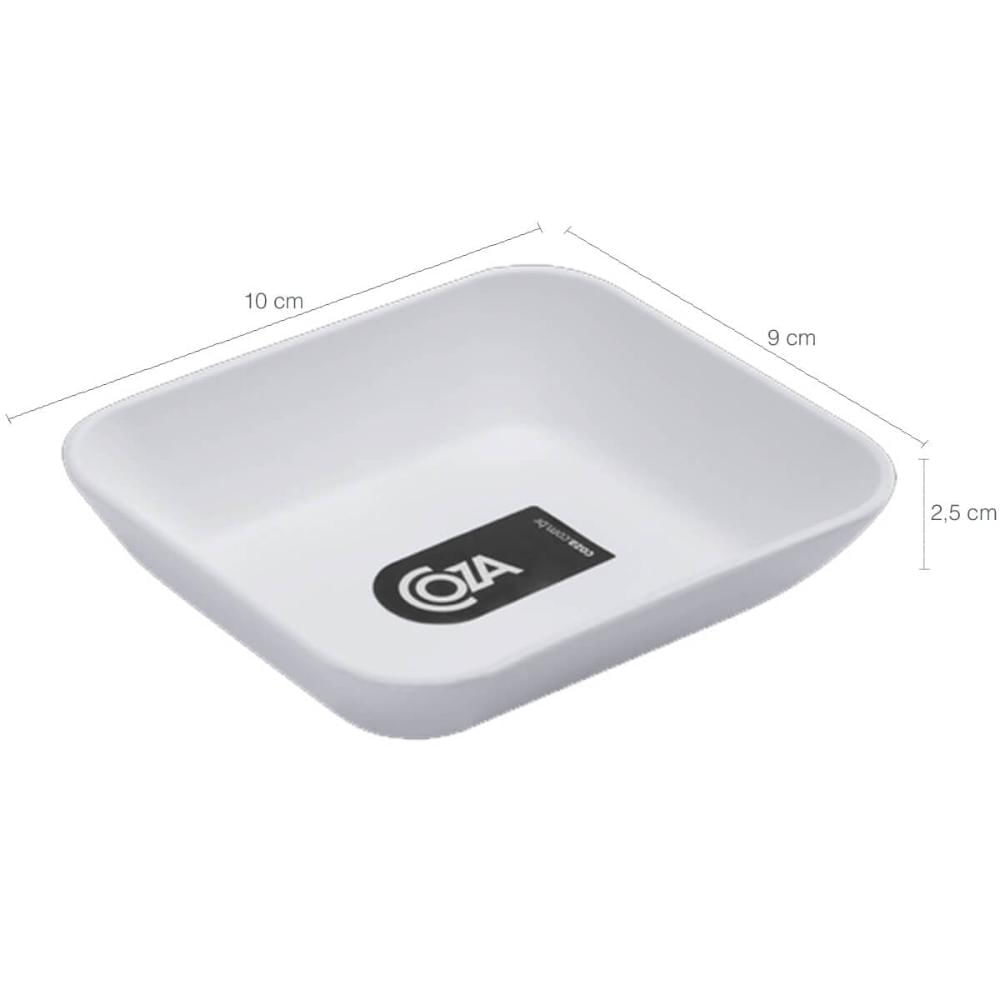40 Pratos para Petiscos Essential Coza 10x9cm Branco Sushi Molho Restaurante Guarnição Plástico